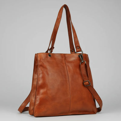 Sac à bandoulière en cuir de première qualité MET. Sac fourre-tout élégant à double compartiment