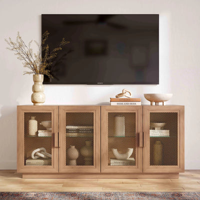 Meuble-télévision/Buffet Marais 72" en bois naturel - Plusieurs couleurs