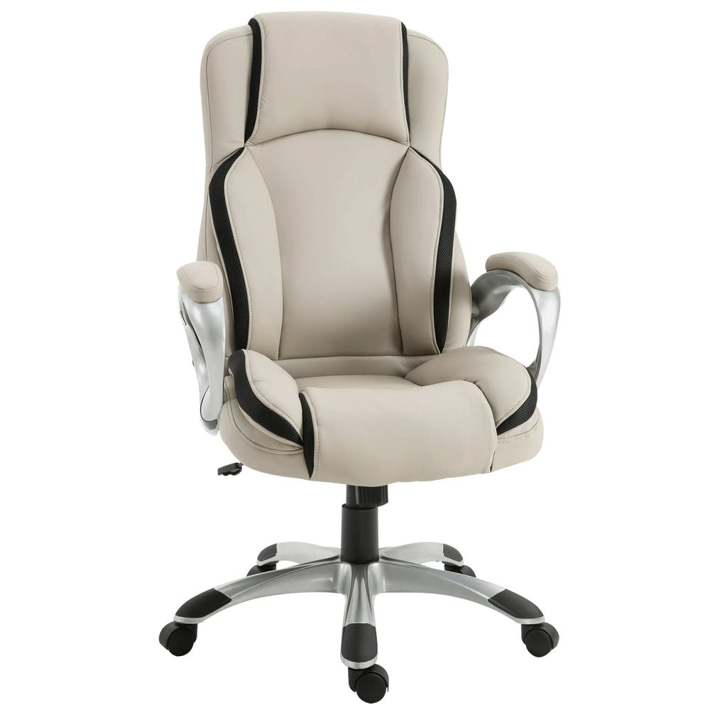 Fisher Ergonomic Executive Office Chair-Beige/Black