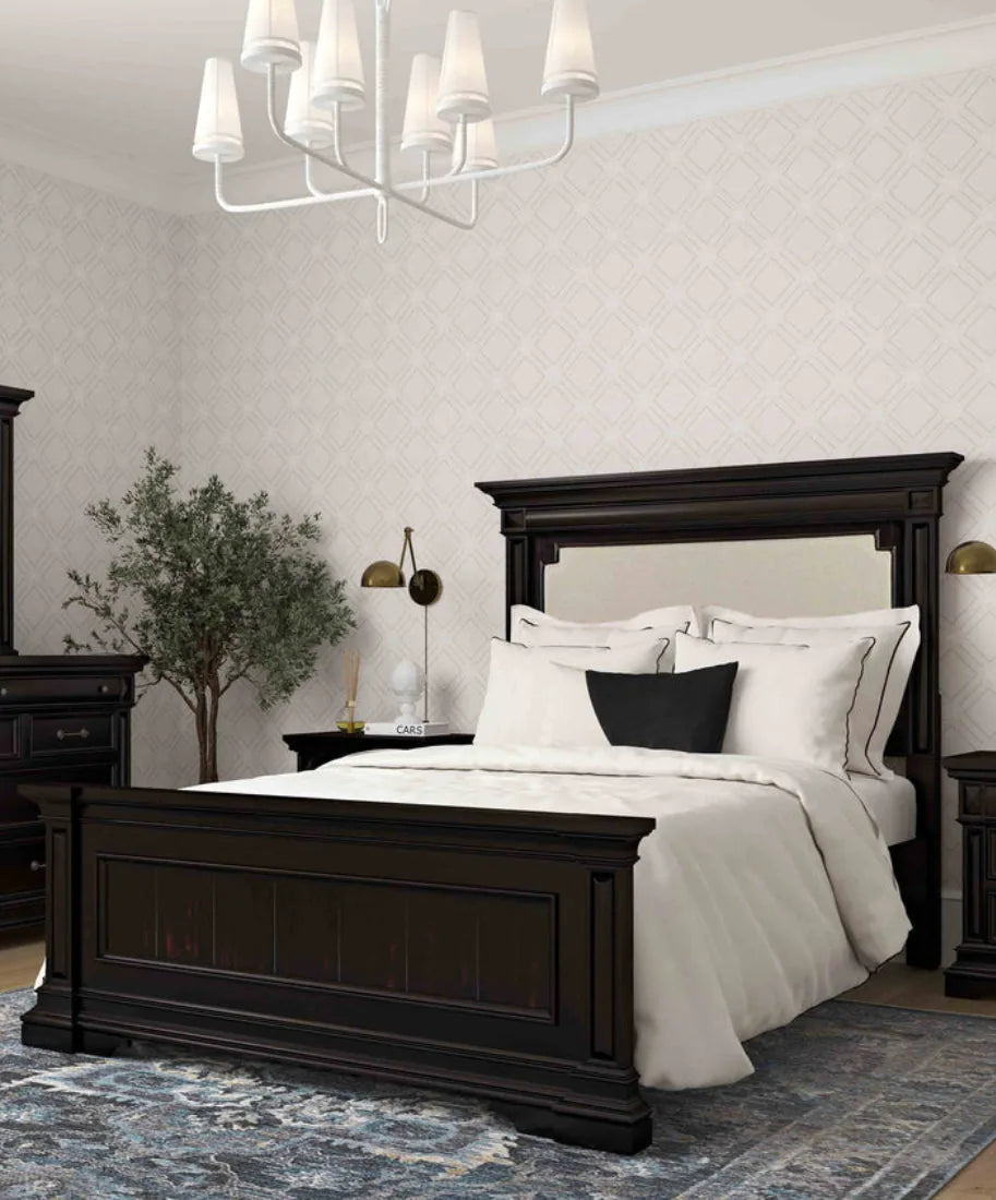 Westwood Upholstered Retro Vintage Wood Bed - Brown