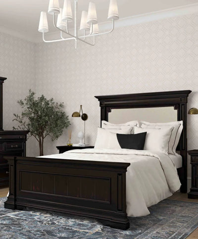 Westwood Upholstered Retro Vintage Wood Bed - Brown