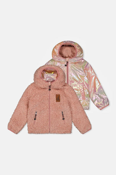 Manteau Mi-Saison Réversible Rose