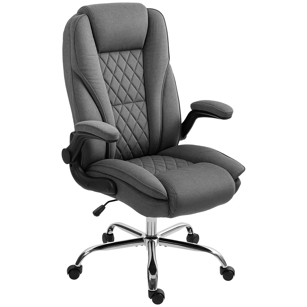 Chaise de bureau exécutive Hayden avec accoudoirs rabattables - Gris foncé
