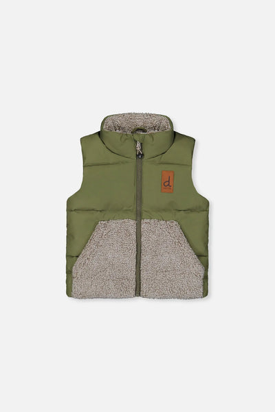 Gilet sans manches mi-saison vert olive