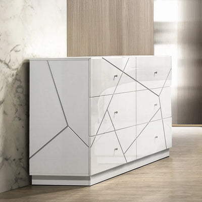 Commode de Rangement Haut Lustré Pearl - Blanc