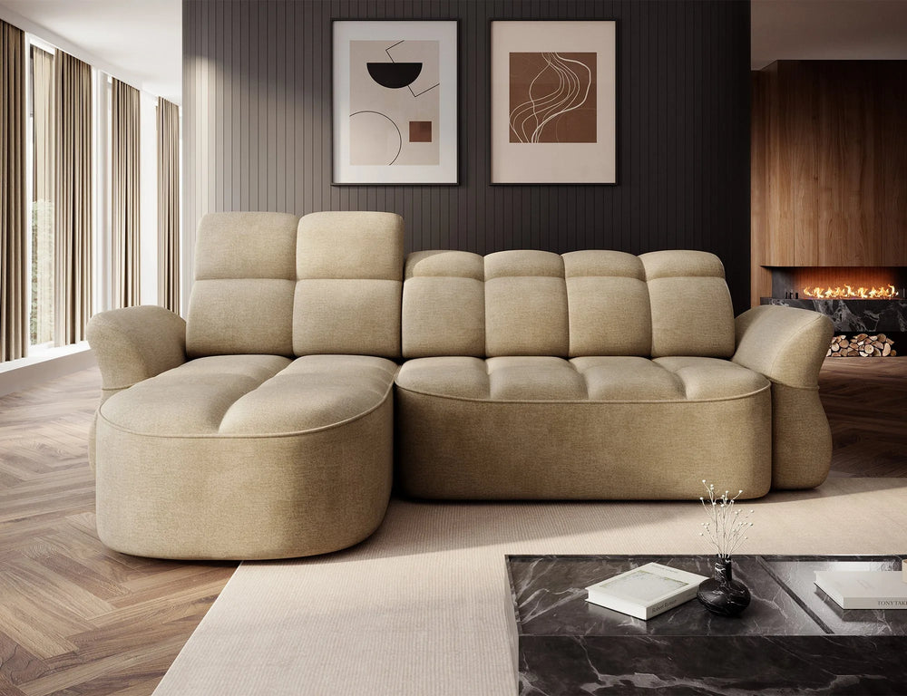 Causeuse-lit Beneth avec rangement - Beige/Taupe