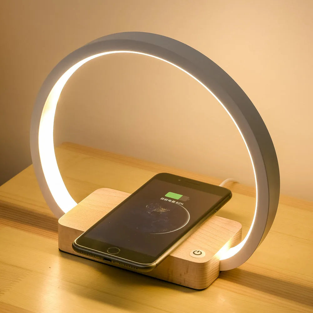 Multifunctional Modern Table Lamp with Wireless Charging