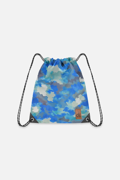 Sac à cordon camouflage bleu et gris