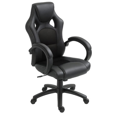 Fauteuil de bureau Erling pour jeux vidéo avec fonctions pivotantes et inclinables - Noir