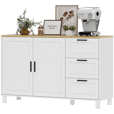 Vesper Modern Sideboard with 3 Drawers and Soft-Close Doors-White