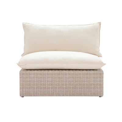 Chaises d'extérieur Sunbay en osier naturel sans bras et d'angle - Beige