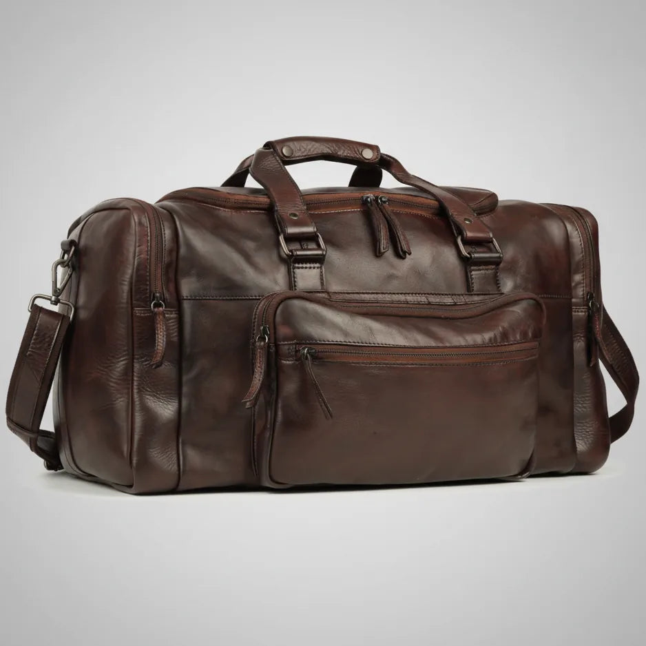 MET Premium Leather Small Duffle Bag. Urban Weekend Carry-On
