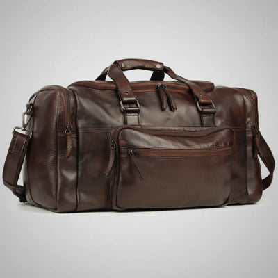 MET Premium Leather Small Duffle Bag. Urban Weekend Carry-On