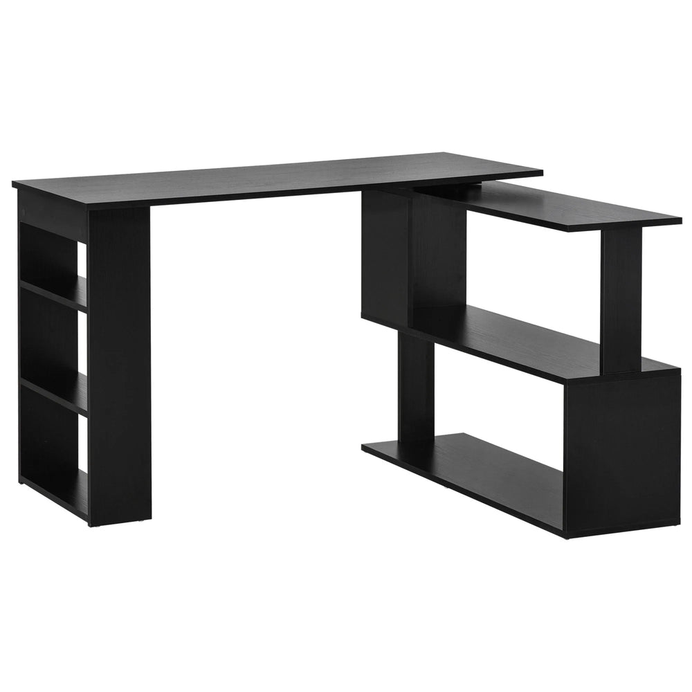 Bureau d'angle en L Denver avec extension pivotante à 360° - Noir