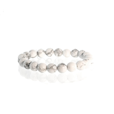 Bracelet perles Howlite blanches