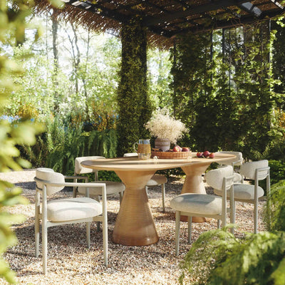 Table à dîner ovale Tideway 87" pour intérieur/extérieur - Terre cuite