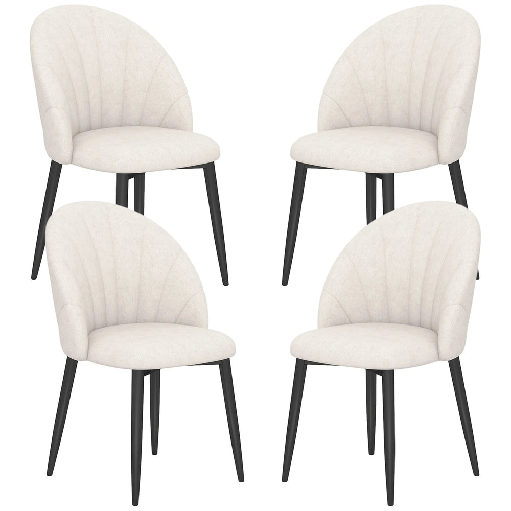 Ensemble de 4 chaises de salle à manger Skylar modernes - Blanc crème