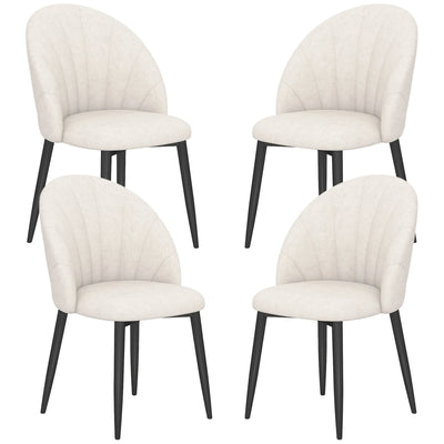 Ensemble de 4 chaises de salle à manger Skylar modernes - Blanc crème