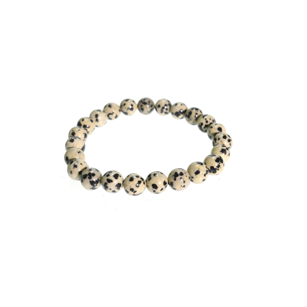Bracelet Rond en Jaspe Dalmatien - 8mm