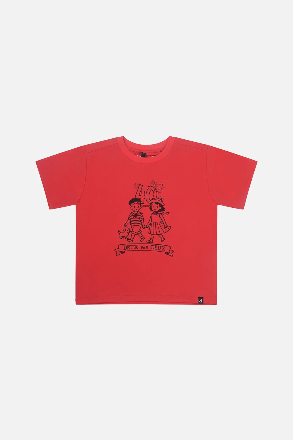 T-shirt graphique 40e anniversaire Rouge Coquelicot