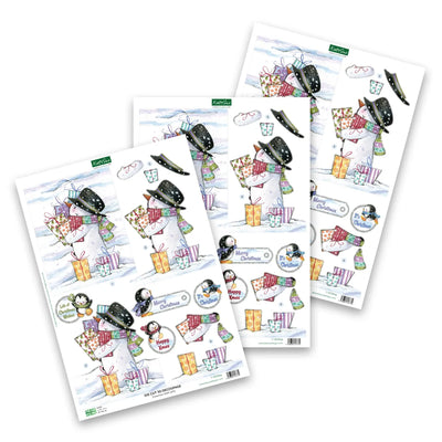 Die Cut Decoupage – Snowman With Gifts (Pack Of 3)