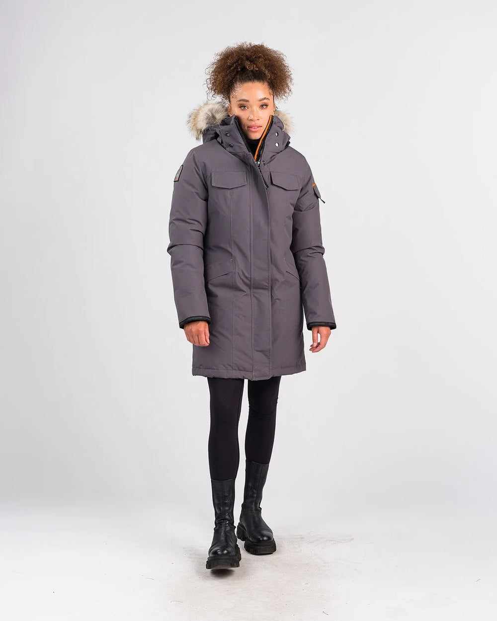 Outdoor Survival Canada OSC Women's Jaci -40 Down Parka, Charcoal Grey, Medium - ON DISPLAY