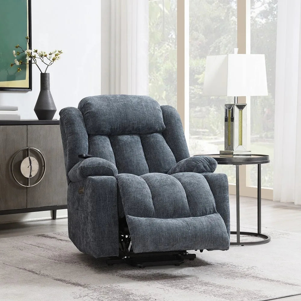 Krabi Power Recliner w/Lift, Heating & Massage - Blue