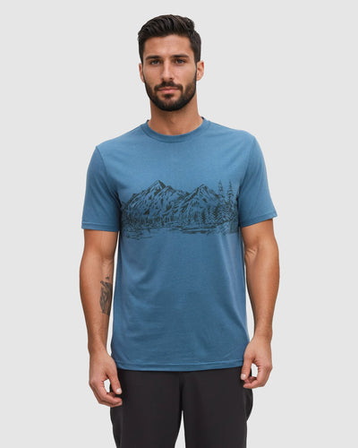 T-shirt à motif de paysage montagneux