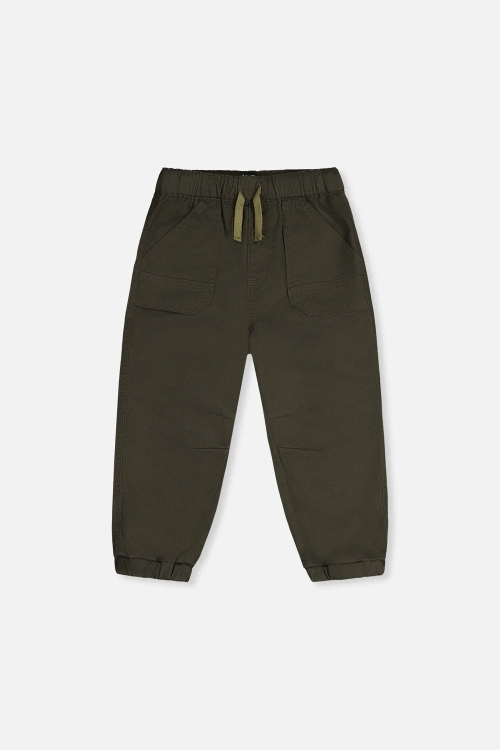 Pantalons joggings extensibles en toile vert très foncé