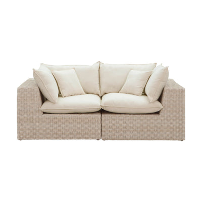 Sunbay 2 Seater Outdoor Natural Wicker Modular Sofa - Beige