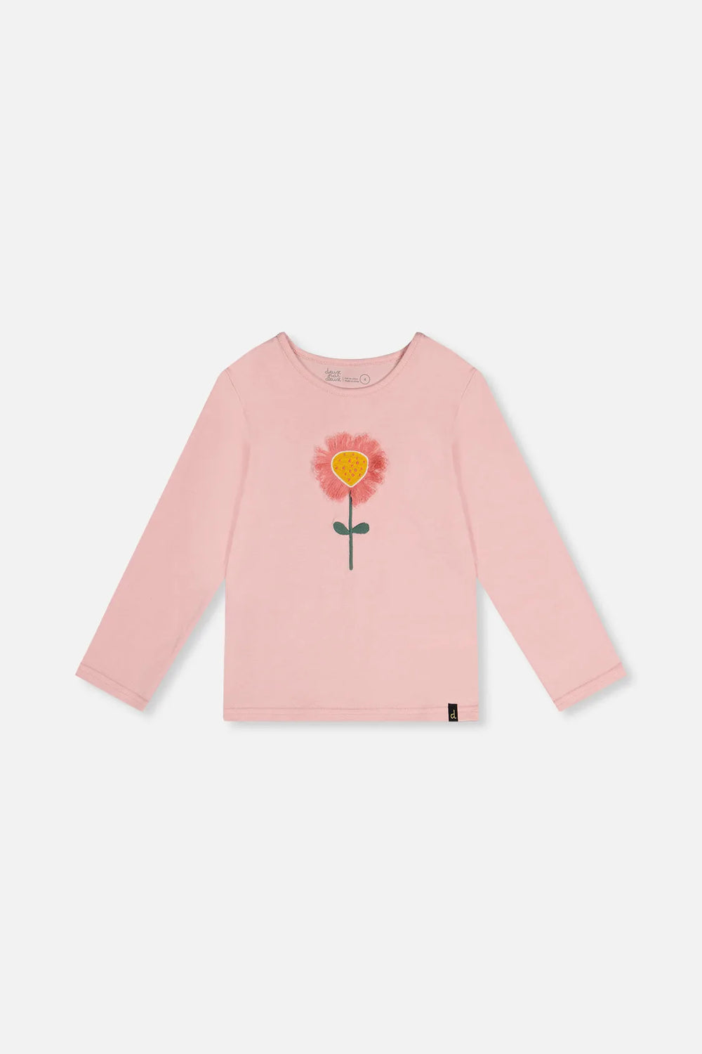 T-shirt à manches longues en coton bio Rose Poussiéreux Pâle