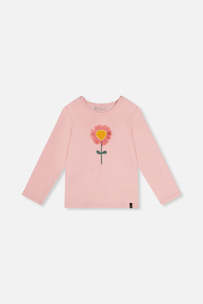 T-shirt à manches longues en coton bio Rose Poussiéreux Pâle