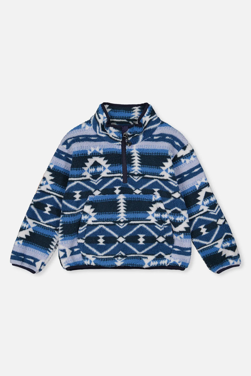Chandail kangourou en peluche mi-saison bleu aztèque