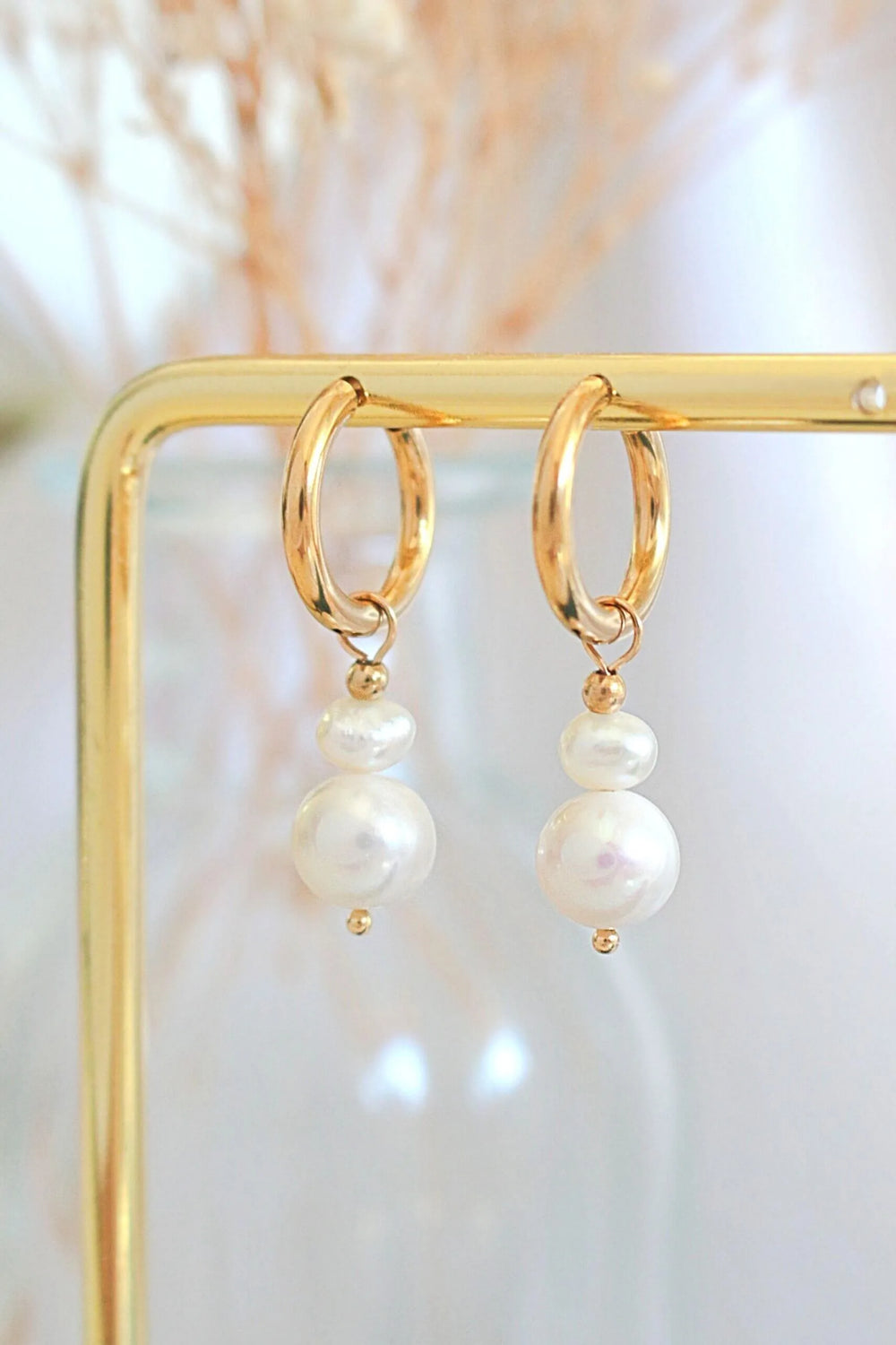 Boucles d'oreilles minimalistes en perles...