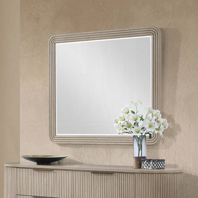 Miroir Chianti Luxe à Bord Biseauté - Chêne Clair