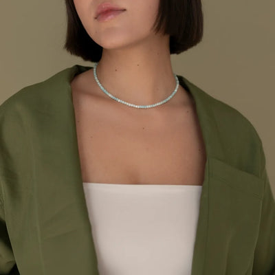 Collier de perles d'aigue-marine – 2-3mm