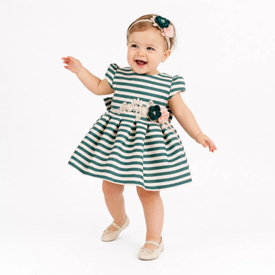 Garden Stripe Baby Dress