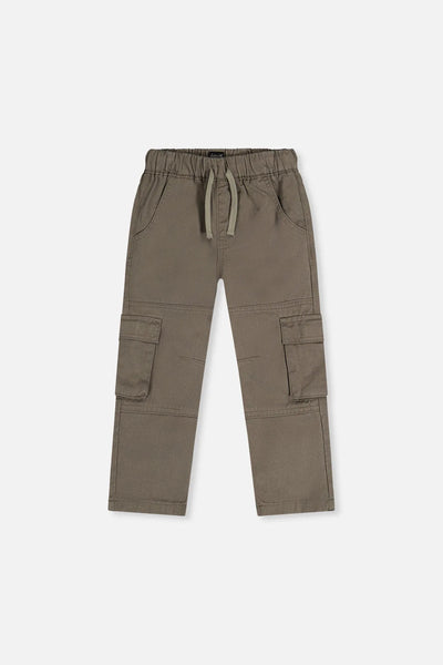 Pantalons sergés avec poches cargo grises