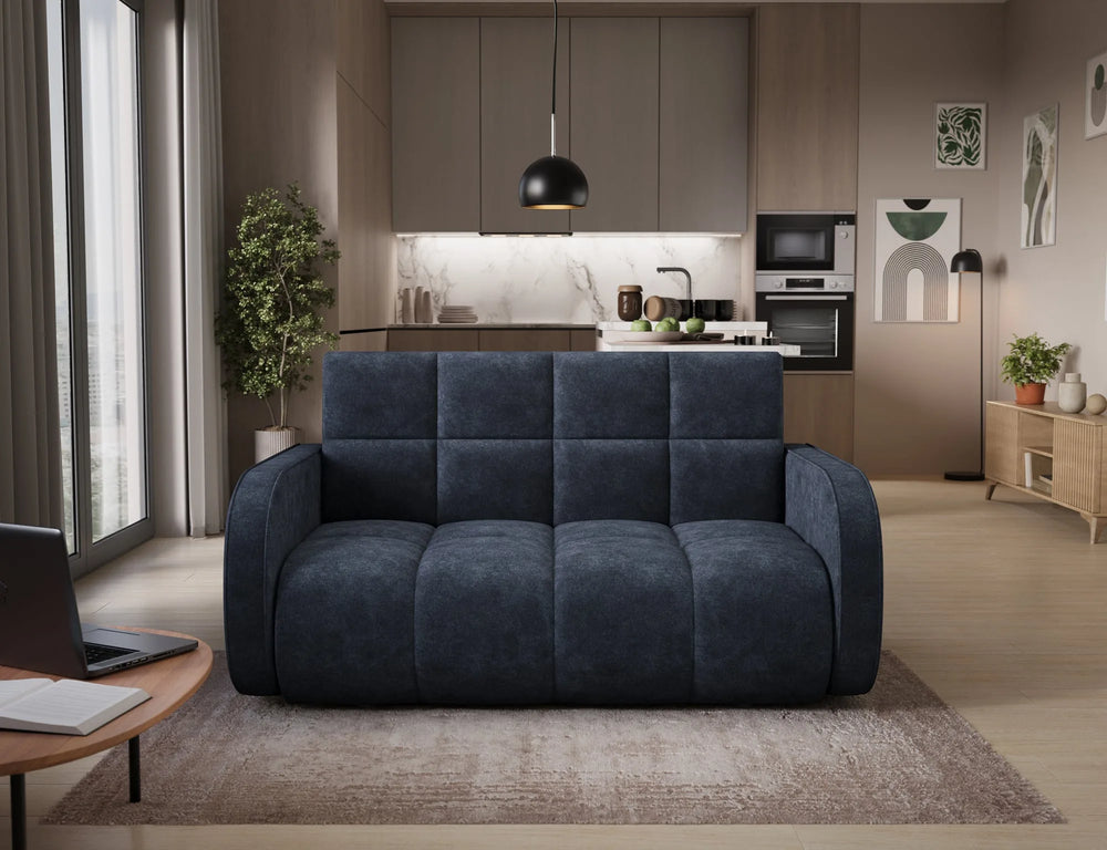 Canapé-lit Deverio 3 places, format condo - Bleu marine