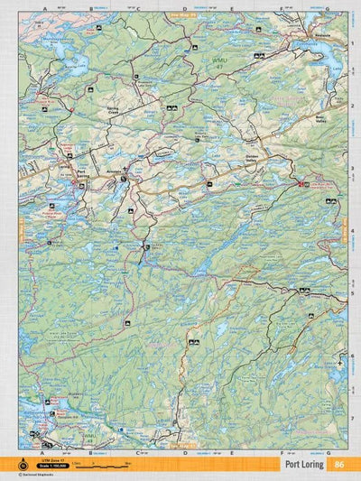 Carte topographique Backroad Mapbooks Port Loring CCON-86 résistante à l'eau et aux déchirures