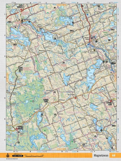 Carte topographique imperméable et indéchirable Backroad Mapbooks Magnetawan CCON-68