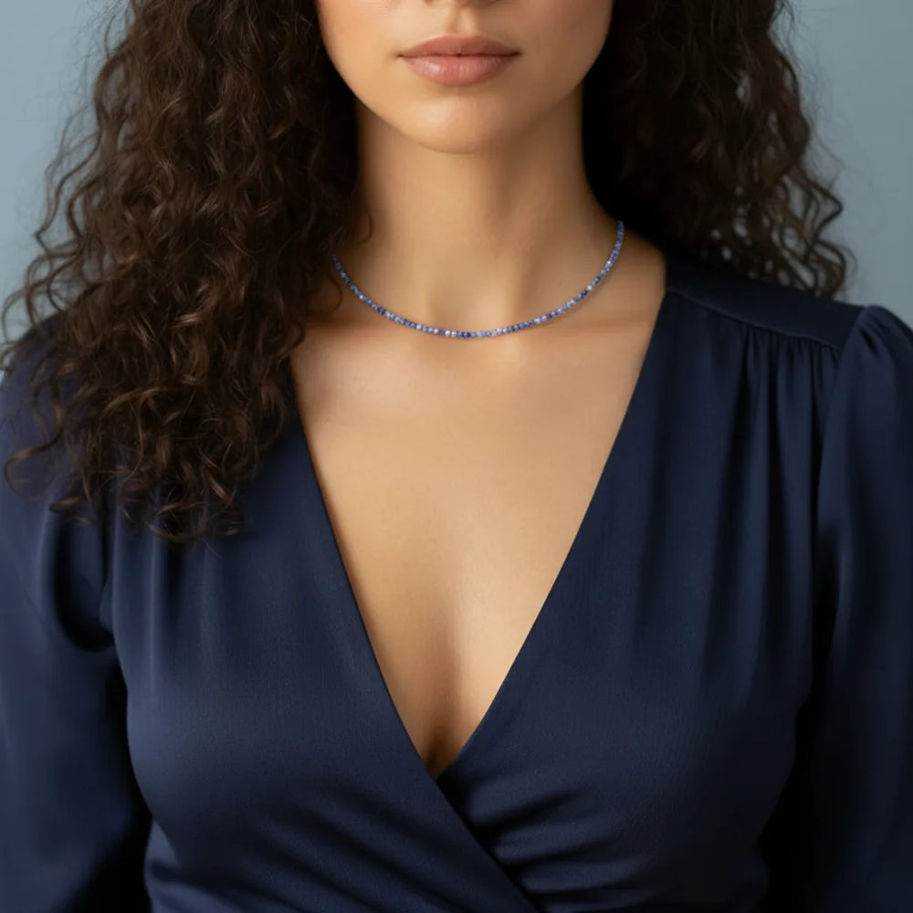 Collier de perles de sodalite – 2-3mm