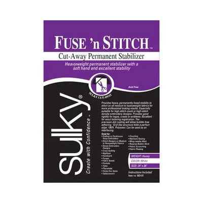 Stabilisateur Sulky Cut Away Fuse N Stitch Blanc 24po x 1vg