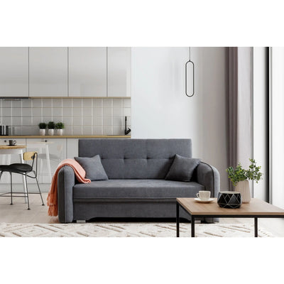 Canapé-lit Laine Condo Style 2 places avec rangement - Gris moyen