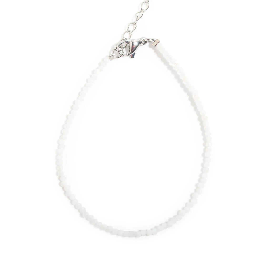 Bracelet en pierre de lune blanche - 2-3mm