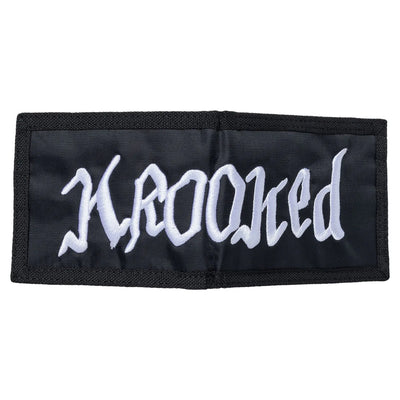 Krooked 'Double OK Script' Bi-Fold Wallet - Black/Blue