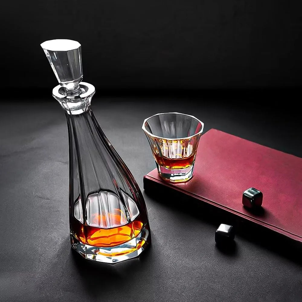 Ensemble de carafes en cristal pour whisky – Collection de bar de luxe 7 pièces