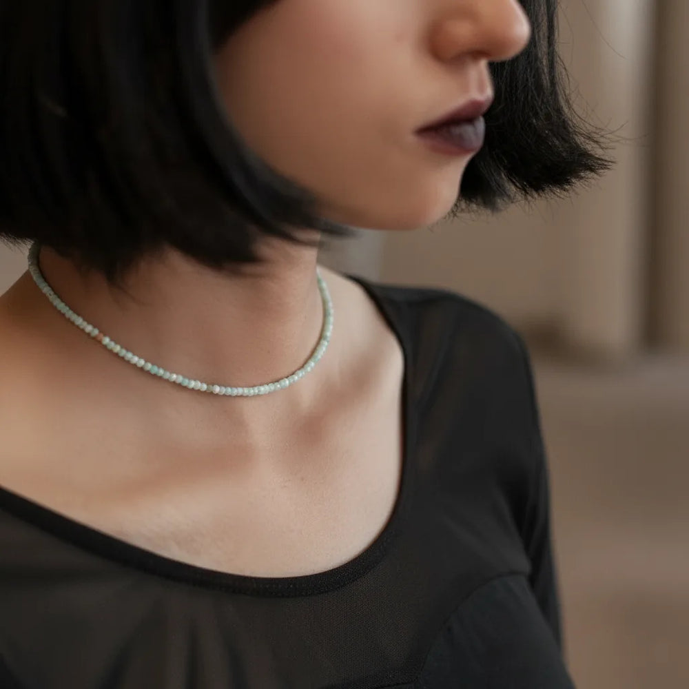 Collier de perles d'amazonite – 2-3 mm