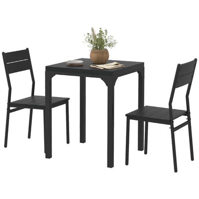 Ensemble de salle à manger Kurt 3 pièces pour petits espaces - Noir