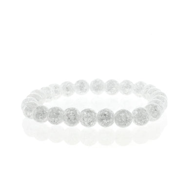 Crackle Quartz Round Bracelet - 8mm